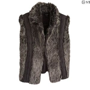 XOXO Women's Faux Fur Teddy Jacket - Gray